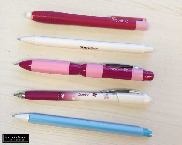 .09mm White Quantity 1 Pen with 6 Free Refills Sewline Fabric Pencil White Ceramic Lead