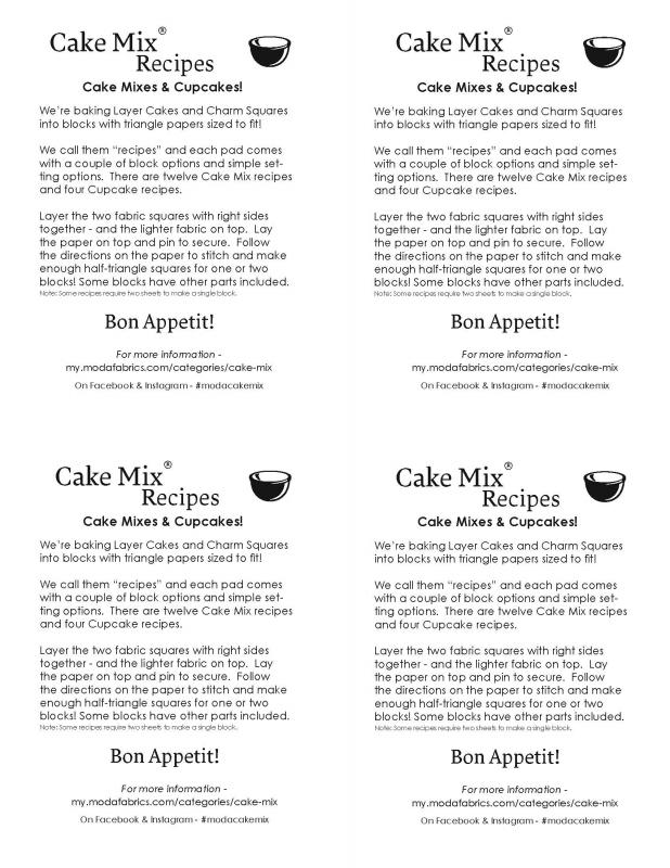 Cake Mix Handout page