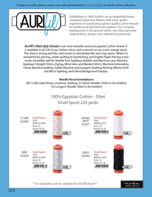 Aurifil Thread Sell Sheet