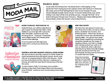 Moda Mail March 2022 Contents Page