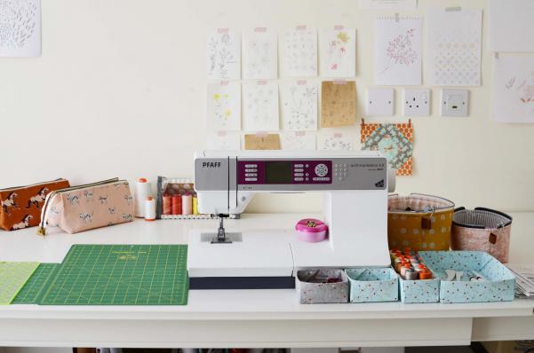 Aneela Hooey's sewing studio